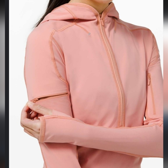 lululemon athletica Jackets & Blazers - lululemon Break A Trail 1/2 Zip Pink Pastel Hooded Jacket